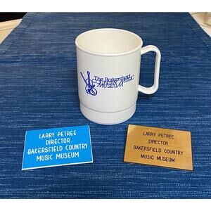 Larry Petree Name Tag Badge Mug Bakersfield CA Country Music Museum Lot Western